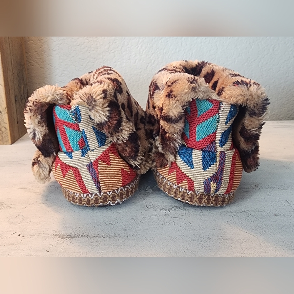 Blazin Roxx Aztec Slipper Boot with Leopard Cuff - Multicolor - Picture 3 of 9